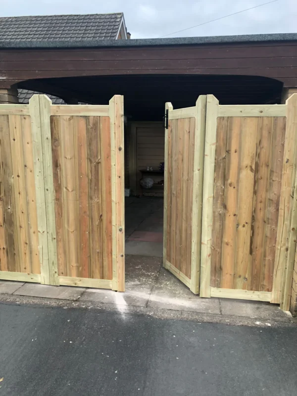 Bi-folding solid boarded style - Pressure Treated Tanalised Timber